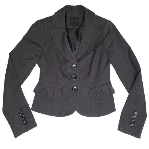 Studio 400 Charcoal Gray Princess Cut Sweet Suit Jacket Size 0 XS - Picture 1 of 6